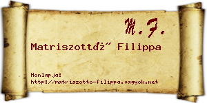 Matriszottó Filippa névjegykártya